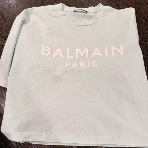 Balmain Light Mint green cropped t shirt - Picture 9 of 9